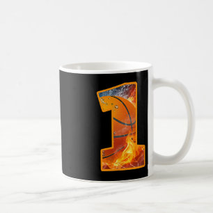 1st Birthday Party Basketball Print Number 1 Year Coffee Mug