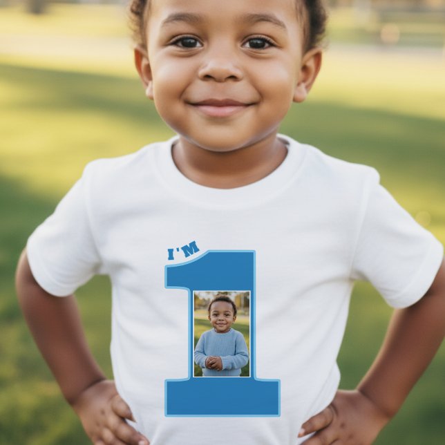 1st Birthday Party Boys Blue One Photo Baby T-Shirt (1st Birthday Party Boys Blue One Photo Baby T-Shirt
)