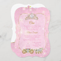 1st birthday Party Cinderella Pink Carriage Cake