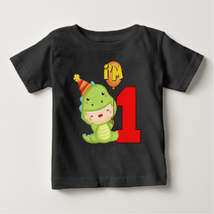 1st Birthday Party Dinosaur Baby T-Shirt