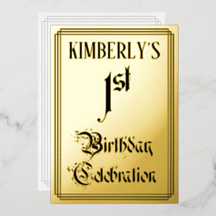 1st Birthday Party — Elegant Script + Custom Name