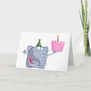 1st Birthday Party Elephant Greeting Cards