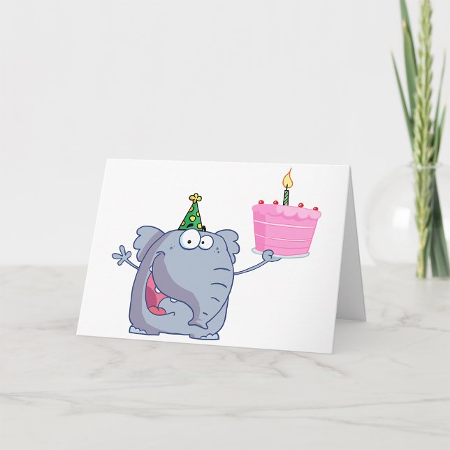 1st Birthday Party Elephant Greeting Cards (Creator Uploaded)