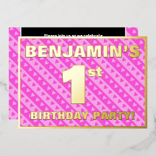 1st Birthday Party — Fun Pink Hearts and Stripes