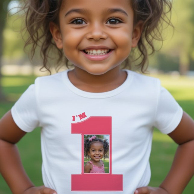 1st Birthday Party Girls Pink One Photo Baby T-Shirt (1st Birthday Party Girls Pink One Photo Baby T-Shirt
)