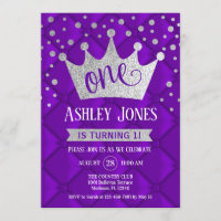 1st Birthday Party - Royal Purple Silver