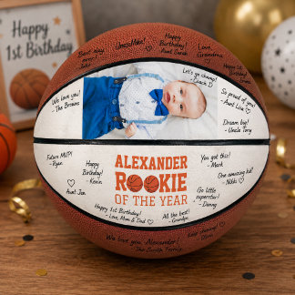 1st Birthday Party Signatures First Basketball
