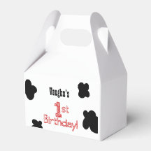 1st Birthday Party Treat Box  - Cow or Farm Theme
