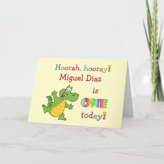 1st Birthday Personalise for Girl or Boy Card (Front)