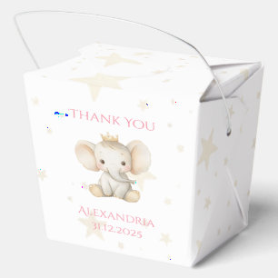 1st Birthday Personalised Princess Elephant Favour Box