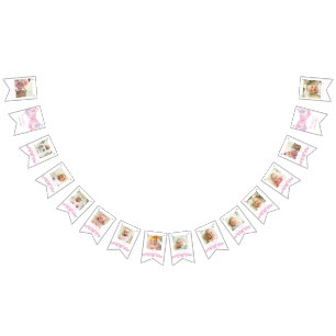 1st Birthday Photo Butterfly 12 Months Bunting