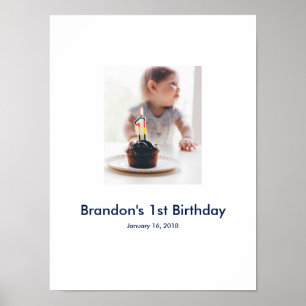 1st Birthday photo custom Sign In Party Board