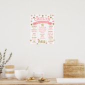 1st Birthday, Pink and Gold Glitter Poster (Kitchen)