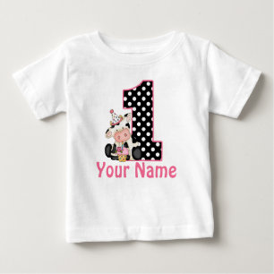1st Birthday Pink Cow Personalised Shirt