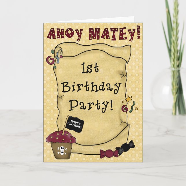 1st Birthday Pirate Invitations (Front)