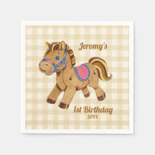 1st Birthday Pony Napkin