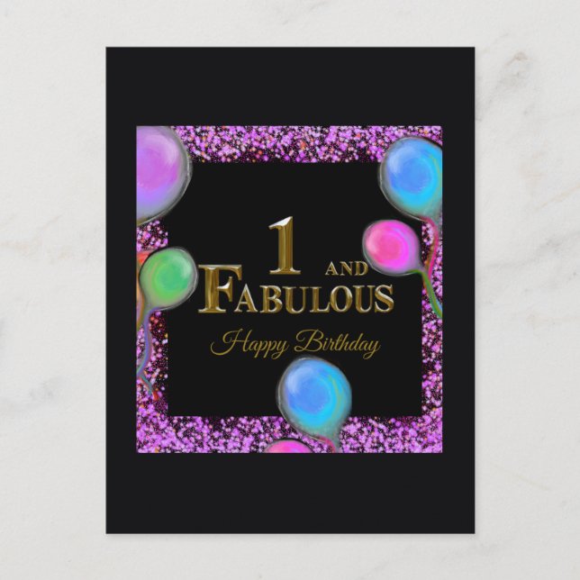 1st Birthday  Postcard (Front)