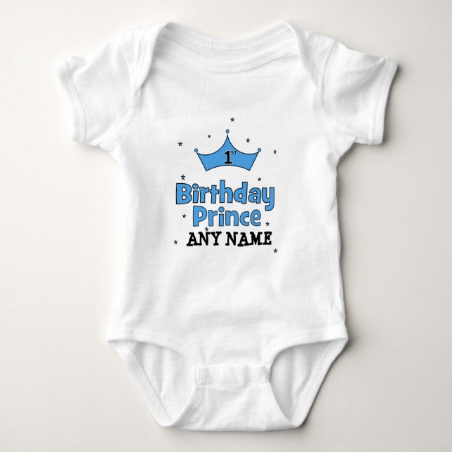 1st Birthday Prince Baby Bodysuit (Front)
