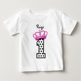 1st Birthday Princess Polka Dots 2 Baby T-Shirt