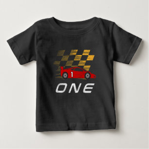 1st Birthday Race Car Funny One Year Old Boy  Baby T-Shirt