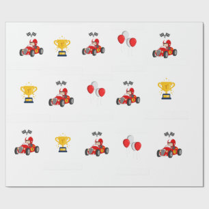 1st Birthday Race Car Wrapping Paper