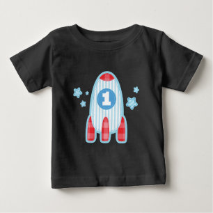 1st Birthday Rocket Ship Space T-shirt