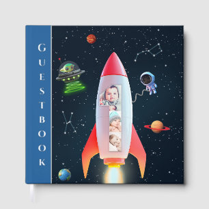 1st Birthday Rocket Space   Huge One Photo Collage Guest Book