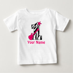 1st Birthday Rockstar Zebra Personalised Shirt