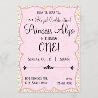 1st Birthday Royal Celebration Princess Invitation