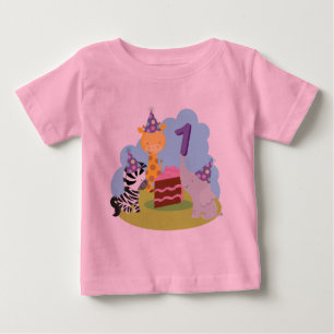 1st Birthday Safari Animals Baby T-Shirt