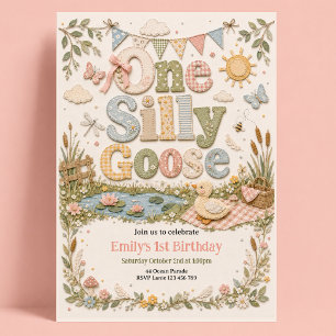 1st Birthday Silly Goose Invitation