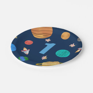 1st Birthday Solar System Planets Paper Plate