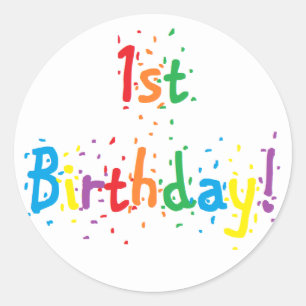 "1st Birthday" Stickers