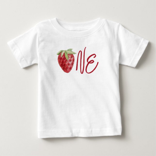 1st Birthday Summer Strawberry Berry Sweet Baby T-Shirt (Front)