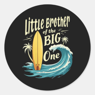 1st Birthday Surfer Lil Brother Of The Big One Sur Classic Round Sticker