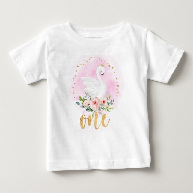 1st Birthday Swan Princess T-Shirt (Front)