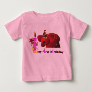 1st Birthday T-shirts & Shirts: Red elephant