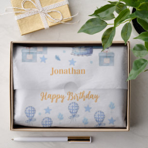 1st. Birthday Teddy Bear Blue Tissue Paper