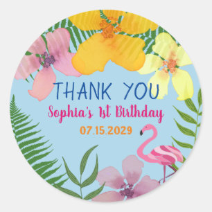 1st Birthday Thank You Classic Round Sticker