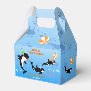 1st birthday under the sea orca whale baby girl favour box