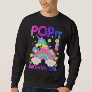 1st Birthday Unicorn Fidget Pop It Birthday Girl K Sweatshirt