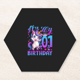 1st birthday unicorn It's my 1st birthday Tank Top Paper Coaster