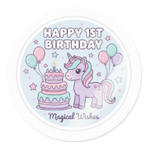 1st birthday unicorn sticker