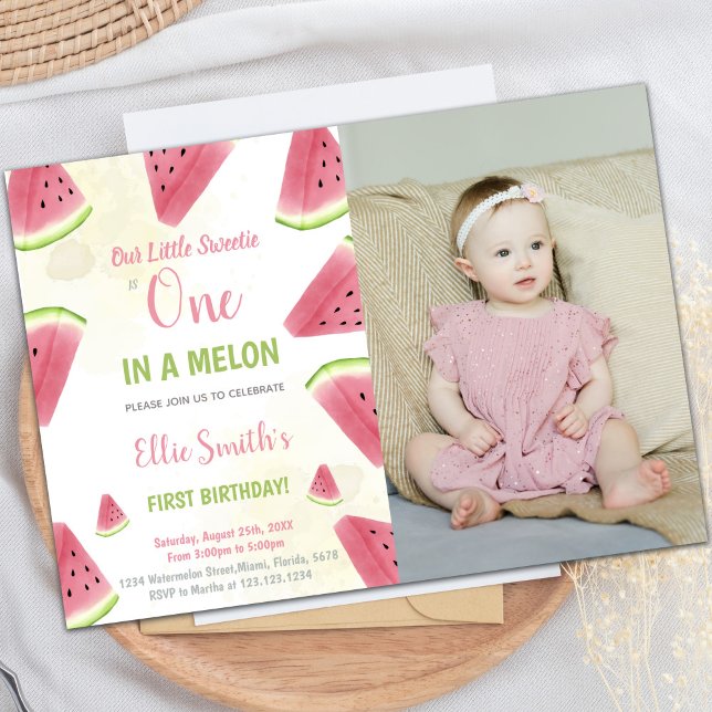 1st Birthday Watermelon Birthday Invitations (1st Birthday Watermelon Birthday Invitations photo)