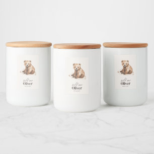 1st Birthday Wild One bear modern elegant party Food Label