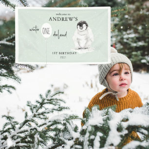 1st Birthday Winter Wonderland Birthday Welcome Banner