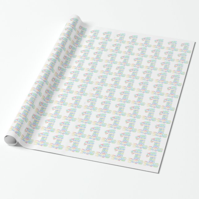 1st Birthday Wrapping Paper (Unrolled)