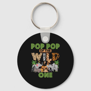 1st Birthday Zoo Safari Jungle Pop Pop Of The Wild Key Ring