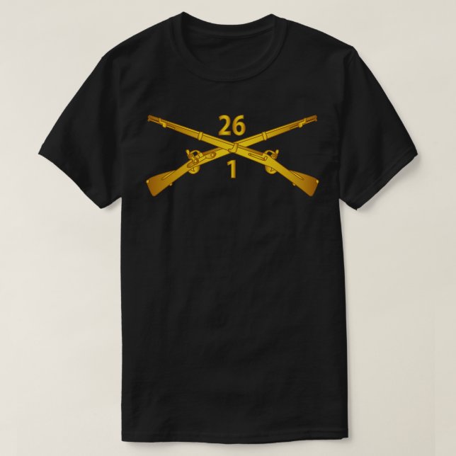 1st Bn 26th Infantry Regiment w Infantry Br wo Txt T-Shirt (Design Front)