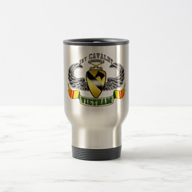 1st Cavalry-Airmobile, Vietnam Travel Mug (Center)